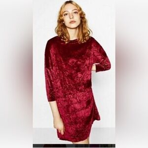 Zara crushed velvet in light pink mini medium